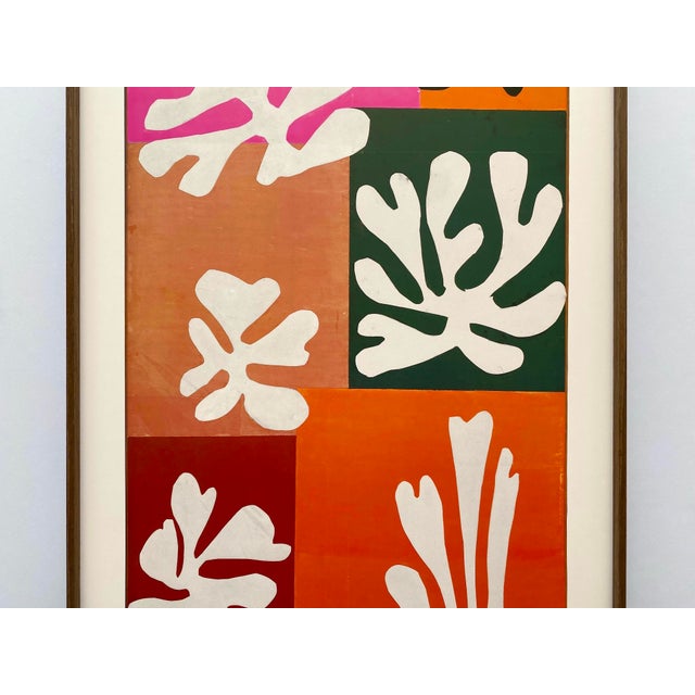Mid-Century Modern Henri Matisse Vintage 1989 Modernist Lithograph Print Framed Museum Poster " Snow Flowers " 1951 For Sale - Image 3 of 18