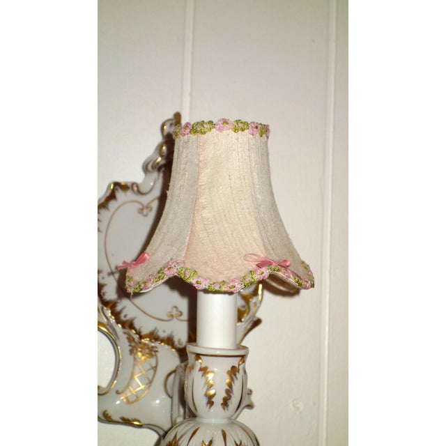 Mid-Century Modern Hand-Painted Porcelain Wall Lamps from Potschappel Dresden, 1960s, Set of 2 For Sale - Image 3 of 8