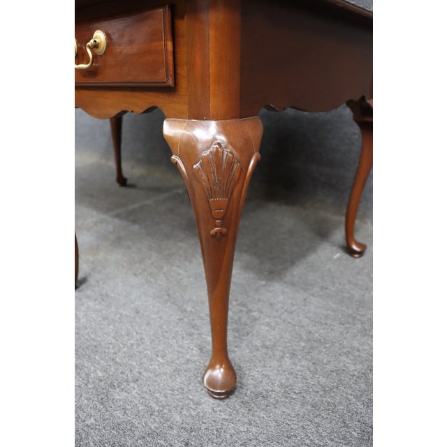 Wood Ethan Allen Queen Anne Cherry Side Tables – Pair For Sale - Image 7 of 13