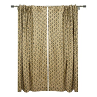 Handmade Costal Tulip Ring Curtain in Viscose Coloured Linen for Windows Size -54"Wx63"L For Sale