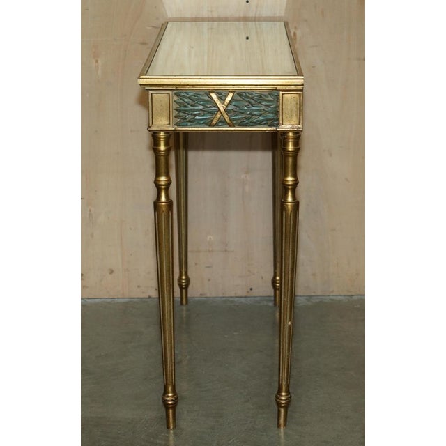 Vintage Italian Carved Console Table with Glass Mirrored Top For Sale - Image 15 of 17