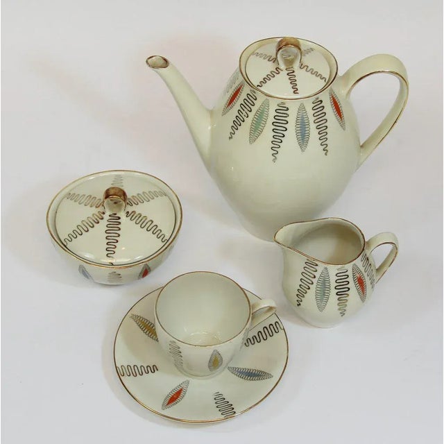 Mid-Century Modern German Porcelain Coffee Set from Wintarling, 1950s, Set of 15 For Sale - Image 3 of 7