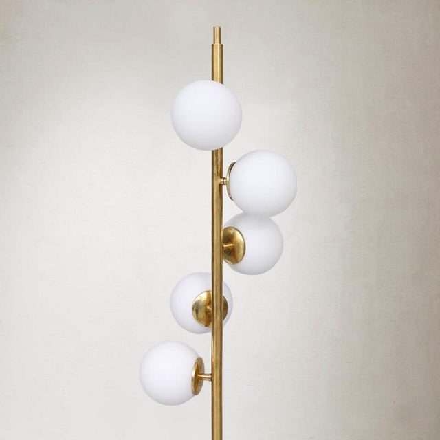 Mid-Century Modern Opalina Brass Floor Lamp, 1970 For Sale - Image 3 of 7