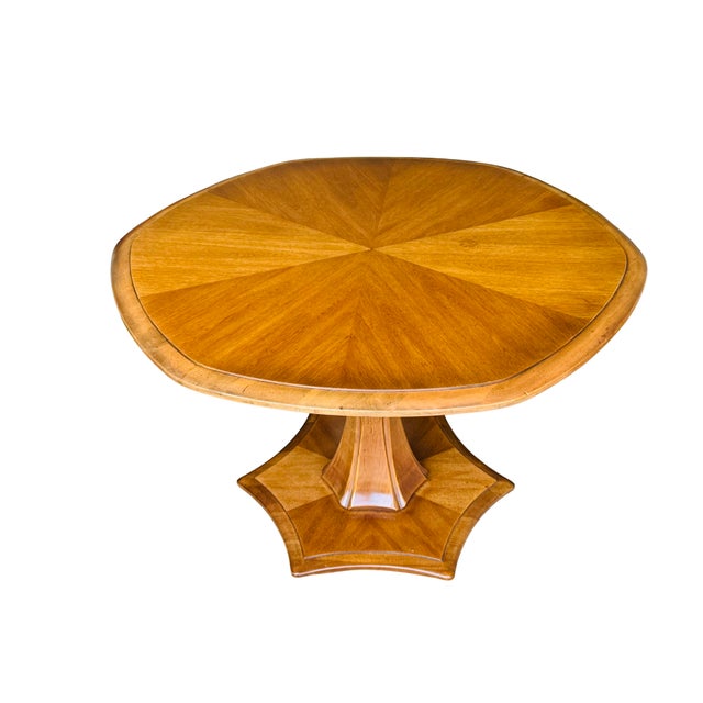 Vintage Drexel Heritage Plaudit Adjustable Lift-Top Table | 1960s Mid-Century Modern Walnut Sunburst Hi-Low Cocktail &...
