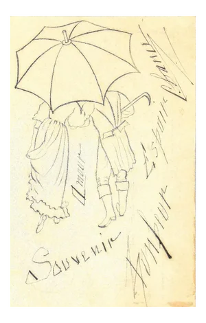 Unknown - Remembrance Happiness - Original Ink On Paper - 1930s