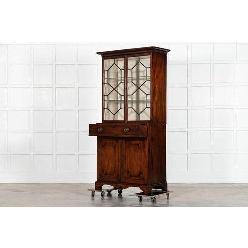 George III English Mahogany Glazed Bookcase Secretaire, 1800s For Sale - Image 6 of 18