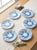 Hand-Painted French Porcelain Dinner Plates - Blue Botanical Motif - Set of 6 For Sale In West Palm - Image 6 of 7