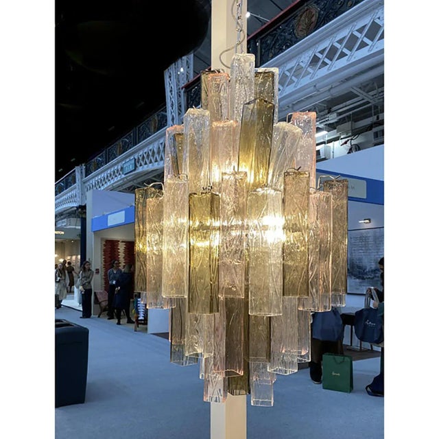 Chandelier with Glass Squared Elements from Simoeng For Sale - Image 6 of 11