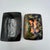 Vintage Chinoiserie Paper Mache Black Lacquer Hand Painted Box With Lid For Sale - Image 9 of 11