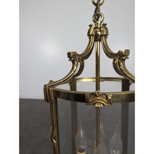 2000 - 2009 Louis XVI Style Bronze Lantern with Three Lights For Sale - Image 5 of 8