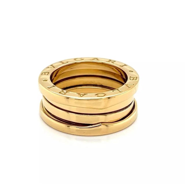 Bulgari Bvlgari B.zero1 Three Band Ring in 18k Yellow Gold Ring - Size 53 For Sale - Image 4 of 8