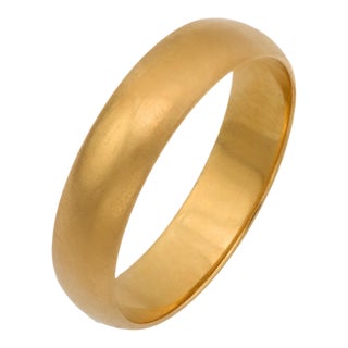 Vintage 14k Yellow Gold Classic Wedding Band, Size 8.75 For Sale