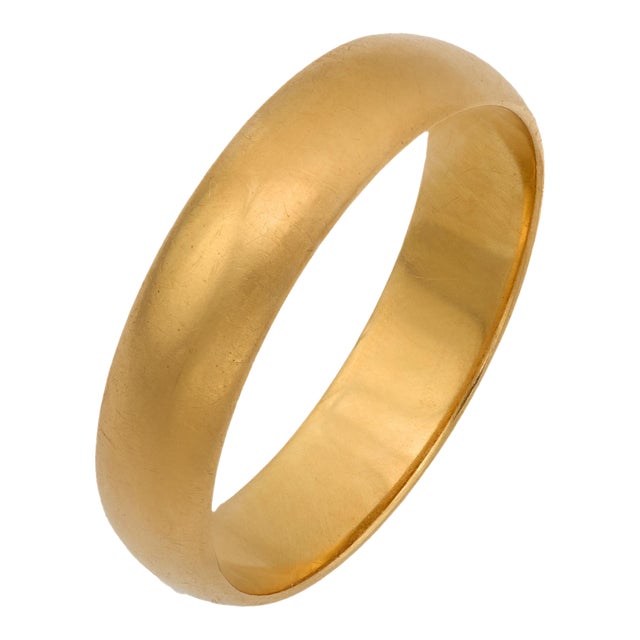 Vintage 14k Yellow Gold Classic Wedding Band, Size 8.75 For Sale