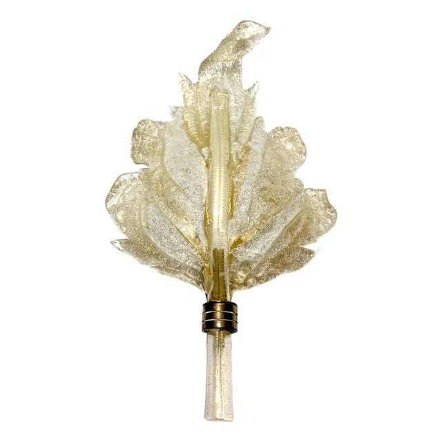 Large Vintage Murano Glass and Gold Leaf Wall Light from Barovier & Toso, Italy, 1940s For Sale