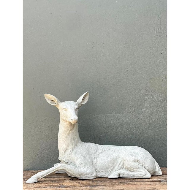 Ivory Vintage Life Size Deer Sculpture For Sale - Image 8 of 12