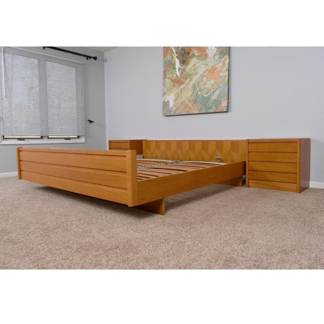 King Size Modern Platform Bed With Adjustable Positions and Nightstands For Sale - Image 12 of 18
