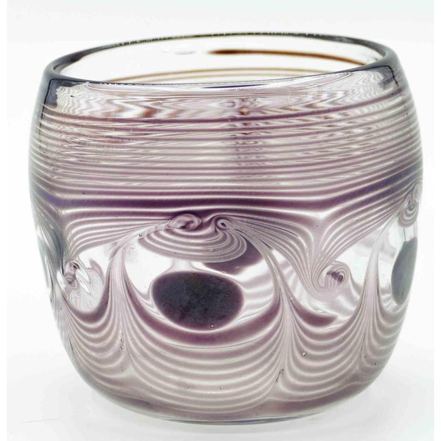 Vintage Engraved Art Glass Vase, Italy, 1987 For Sale - Image 3 of 5