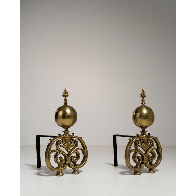 Early 19th Century France Baroque Brass Fireplace Tool For Sale - Image 4 of 15