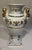 Vintage Neoclassical Campana Porcelain Gold & White Figural Urn For Sale - Image 4 of 11