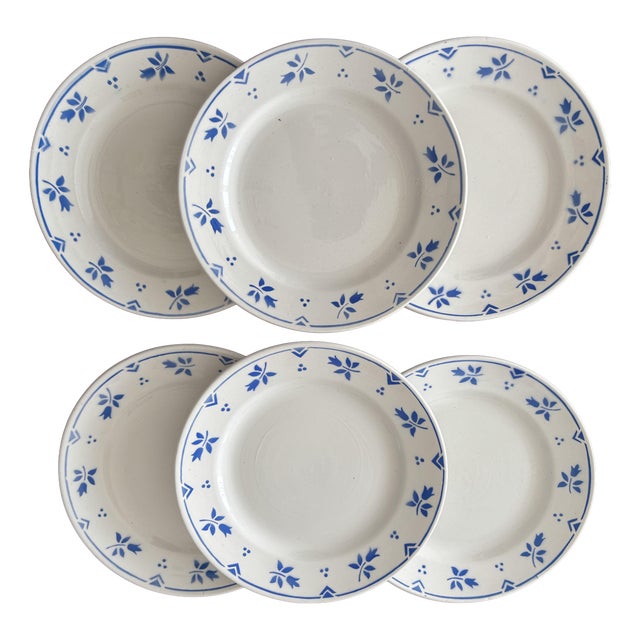 Vintage Camille Pattern Dessert Plates by Sarreguemines & Digoin, 1950s, Set of 6 For Sale