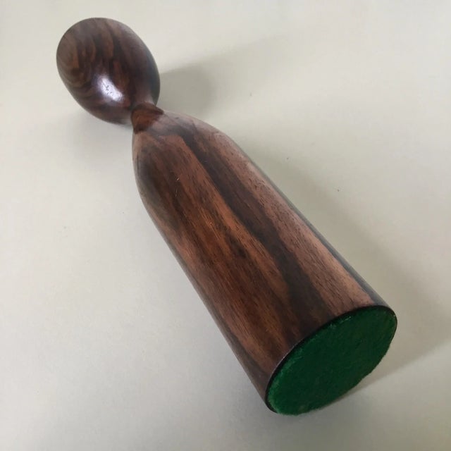 1950s Danish Modern Hand Turned Rosewood Candlestick For Sale - Image 5 of 6