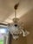 Metal Italian Chandelier with Iridescent Murano Glass Flowers, 1980 For Sale - Image 7 of 14