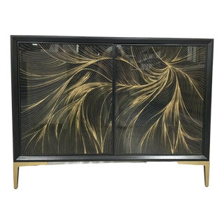Hooker Modern Black and Gold Willow Hall Chest For Sale