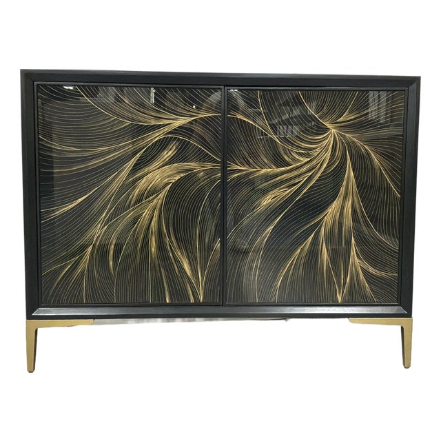 Hooker Modern Black and Gold Willow Hall Chest For Sale
