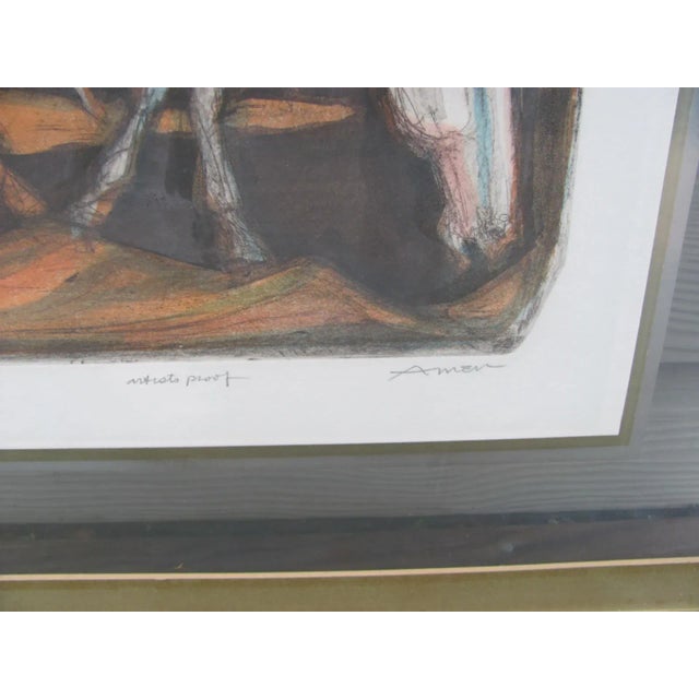 Metal Lithograph by Irving Amen "Don Quixote" Artist's Proof, Framed Mid 20th Century For Sale - Image 7 of 13