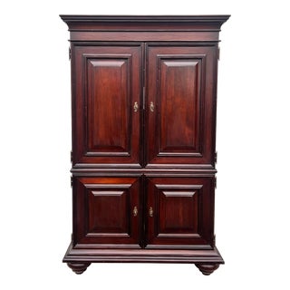 Mahogany Raised Panel Armoire/ Media Cabinet For Sale