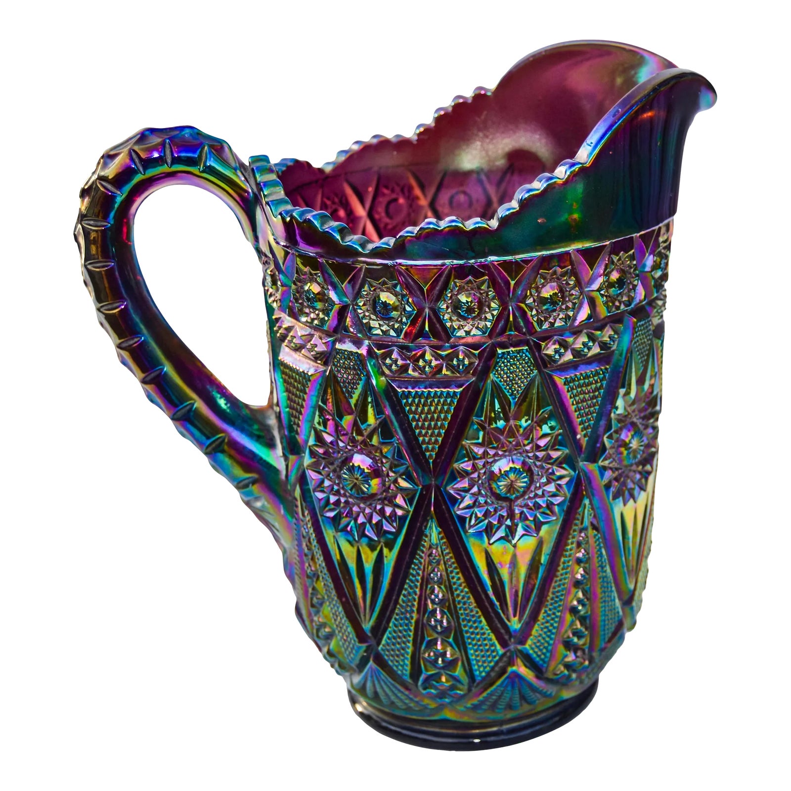 Mid 20th Century Handblown Textured-Glass Pitcher Centerpiece | Chairish