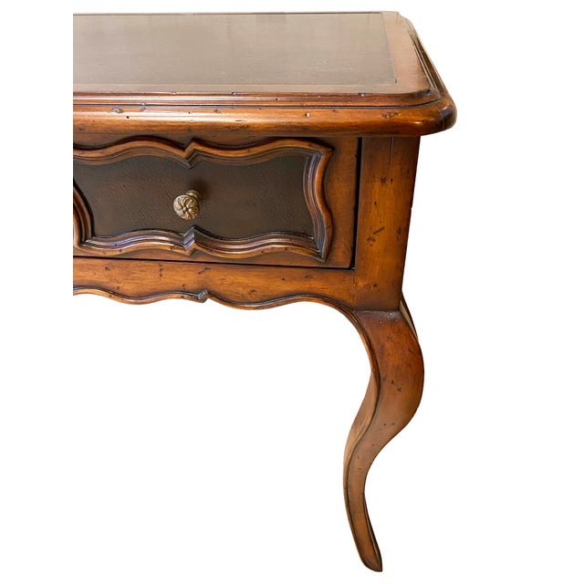 Drexel Heritage Drexel Heritage Table With Leather Inlay For Sale - Image 4 of 13