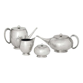 Vintage Silver Tea Service by Luigi Genazzi, 1930s, Set of 4 For Sale