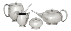 Vintage Silver Tea Service by Luigi Genazzi, 1930s, Set of 4