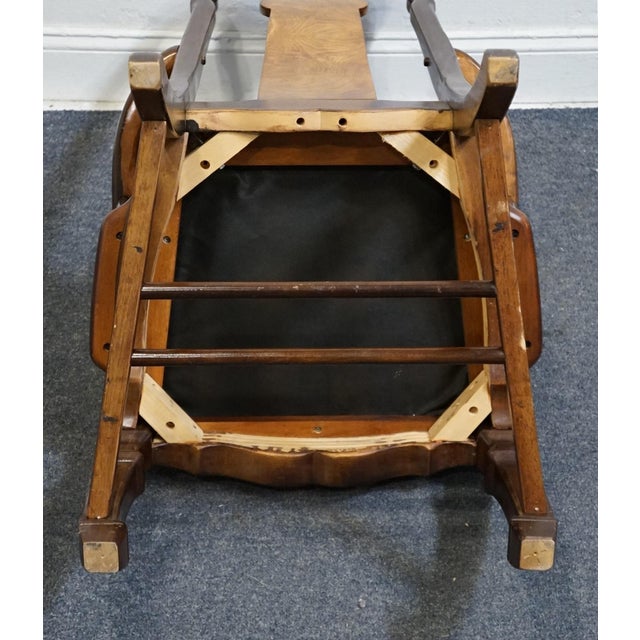 Universal Furniture Burled Walnut Asian Chinoiserie Style Dining Arm Chair For Sale - Image 9 of 9