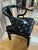 Vintage James Mont Style Black Lacquer & Brass Horseshoe Ming Chair by Century For Sale - Image 4 of 4