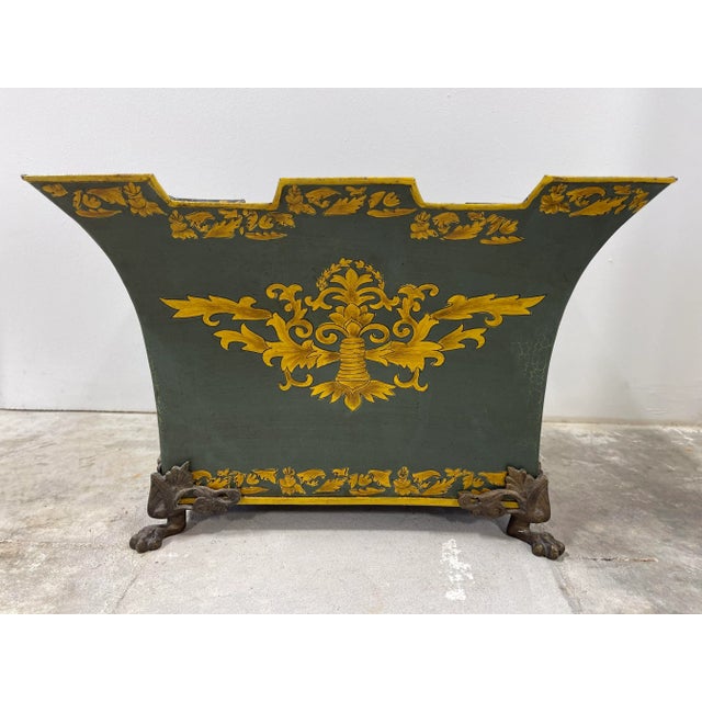 Vintage Italian Tole Planter W/ Lion Pulls For Sale - Image 12 of 12