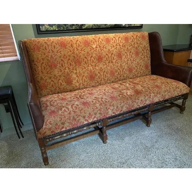 Reproduction Tuscany Style Hand Carved Open Leg Sofa Attributed to Century Furniture For Sale - Image 9 of 10