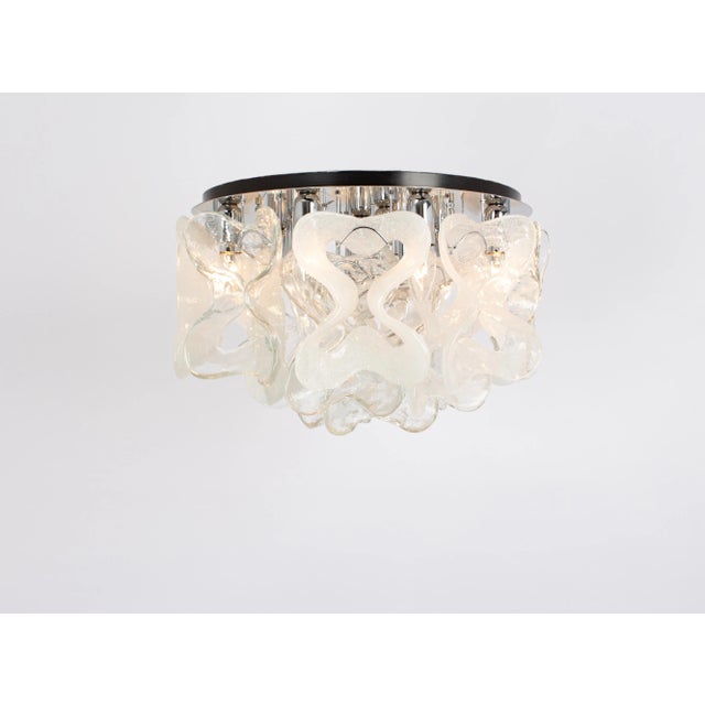 Glass Large Catena Ceiling Light in Murano Glass attributed to Kalmar, Austria, 1960 For Sale - Image 7 of 12