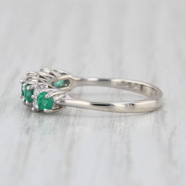 Gemstone Information: - Natural Emeralds - Total Carats - 0.42ctw Cut - Round Color - Green Treatment - Oiling - Natural...