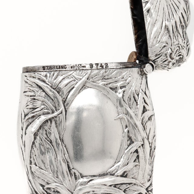 Antique Blackinton & Co. Palm Leaf Tropical Sterling Silver Matchsafe or Vesta For Sale - Image 9 of 15