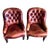 Vintage George Smith Petite Tufted Leather Chesterfield Chair, Made in England, a Pair For Sale