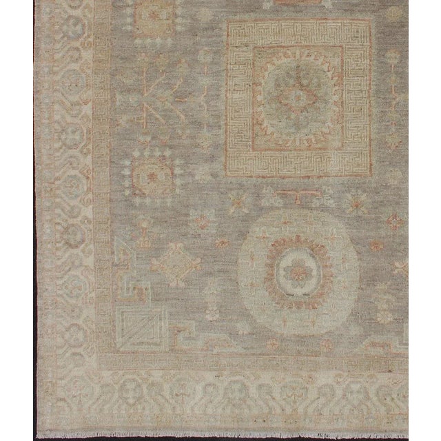 Fine Khotan Design Rug With Samarkand Design in Muted Tones For Sale - Image 4 of 12