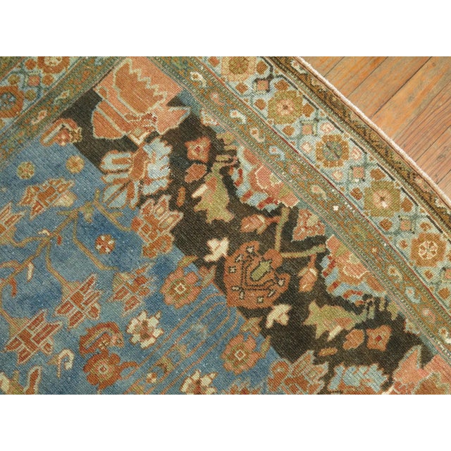 Abrash Blue Antique Persian Malayer - 4'1" x 6'7" For Sale In New York - Image 6 of 7