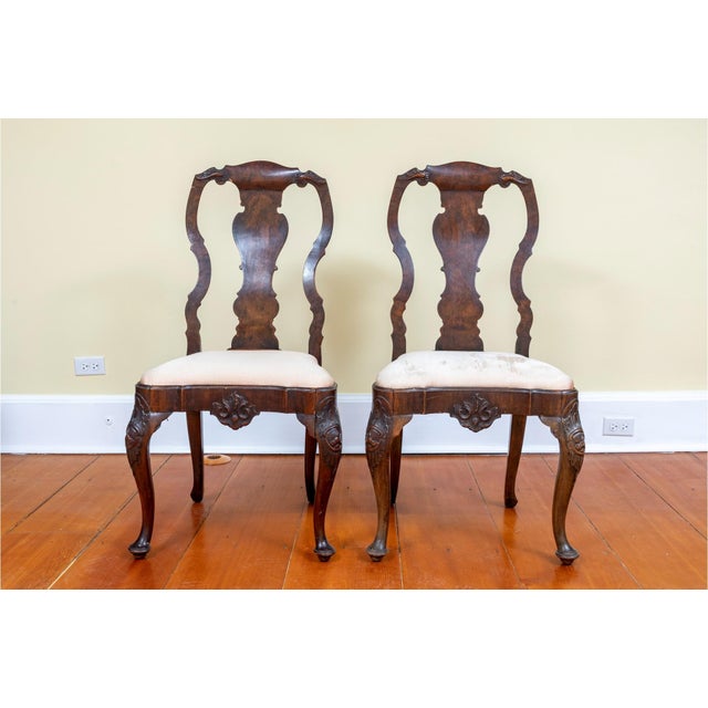 Pair of 18th Century Dutch Rococo Side Chairs For Sale - Image 4 of 12