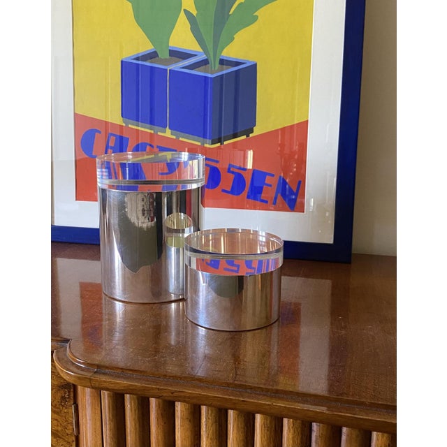 Modern Acrylic and Silver-Plated Boxes from Mellerio Paris, 1970s, Set of 2 For Sale - Image 11 of 18