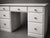 Late 20th Century Coastal Breeze Whitewashed Double Pedestal Desk With File Drawers – Solid Pine 57” W For Sale In Los Angeles - Image 6 of 9