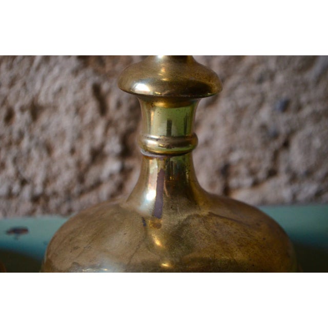 Golden Metal Candleholders, 1940s, Set of 2 For Sale - Image 4 of 8