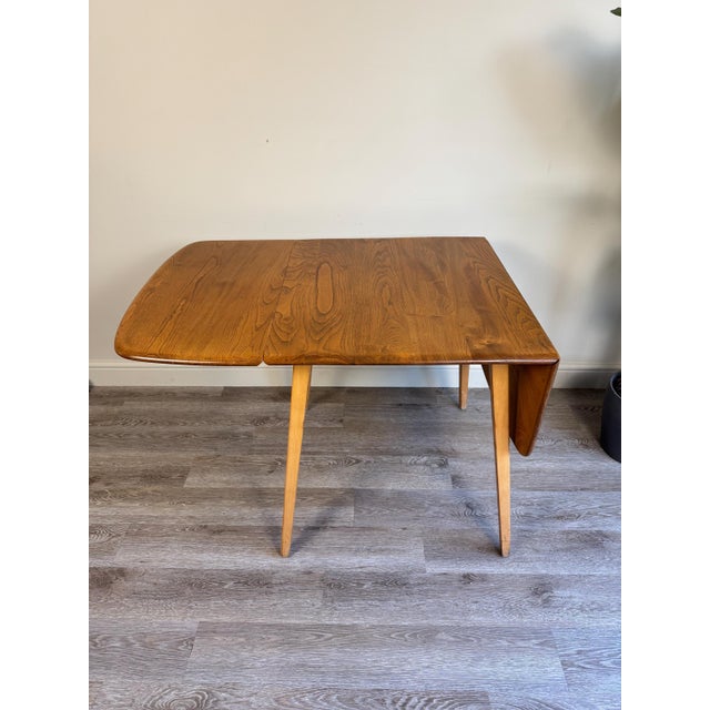 Ercol Rectangular Drop Leaf Extending Dining Table in Elm from Ercol, 1950s For Sale - Image 4 of 15
