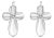 .925 Sterling Silver Prong Set Diamond Accent Floral Cross Stud Earring (I-J Color, I1-I2 Clarity) For Sale